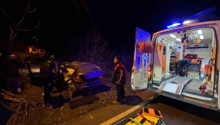 Tarlaya Savrulan Araçta Sürücü Yaralandı!