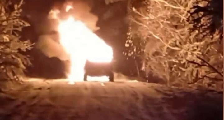 İnegöl’de Seyir Halindeki Cip Alev Alev Yandı