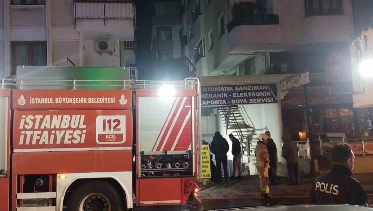 Maltepe’de Oto Tamirhanesinde Gece Yangını Paniği