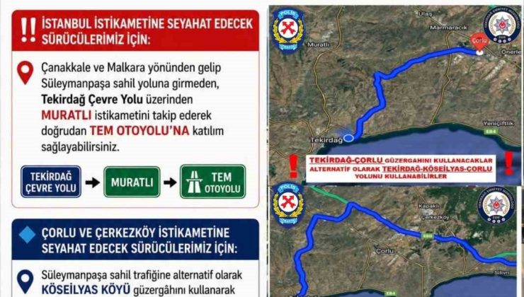 Trafik Yoğunluğu İçin Tekirdağ’dan Uyarı!